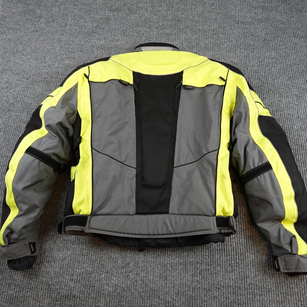 Olympia Moto Sports Jacket Mens Large Hi Vis Yellow Armored Motorcycle Riding - Picture 7 of 9